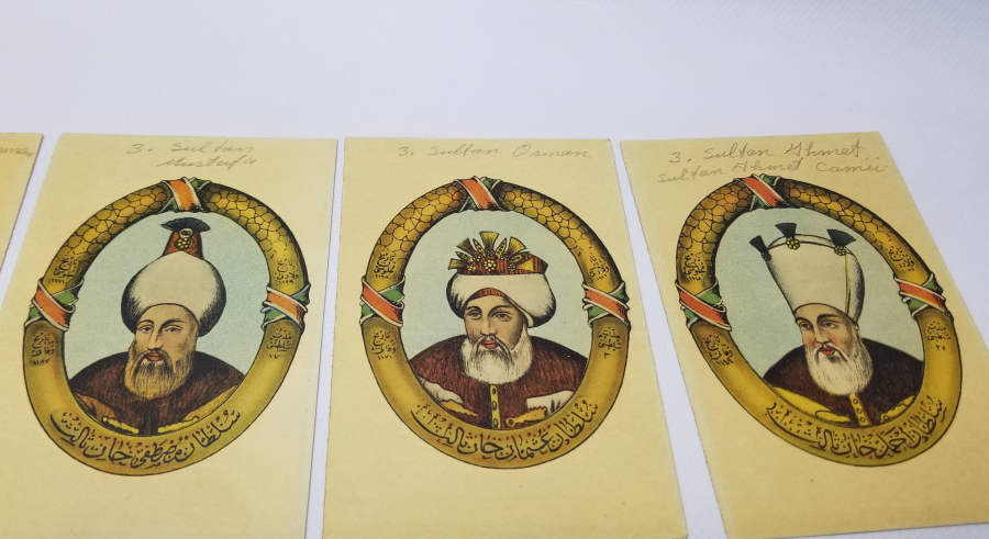 OSMANLI DÖNEMİ ÇOK NADİR ORİJİNAL ALBÜMÜNDE PADİŞAH KARTLARI SERİSİ KARTPOSTAL TAKIMI