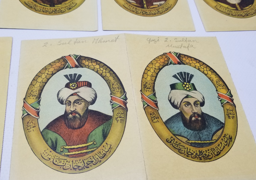 OSMANLI DÖNEMİ ÇOK NADİR ORİJİNAL ALBÜMÜNDE PADİŞAH KARTLARI SERİSİ KARTPOSTAL TAKIMI