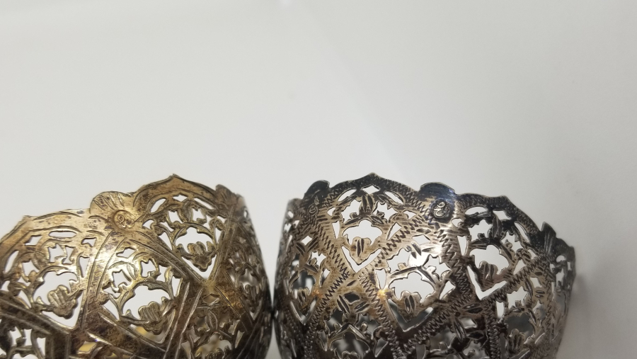 TESTERE VE KALEM İŞÇİLİKLİ OSMANLI DÖNEMİ ÇİFT GÜMÜŞ FİNCAN ZARFI