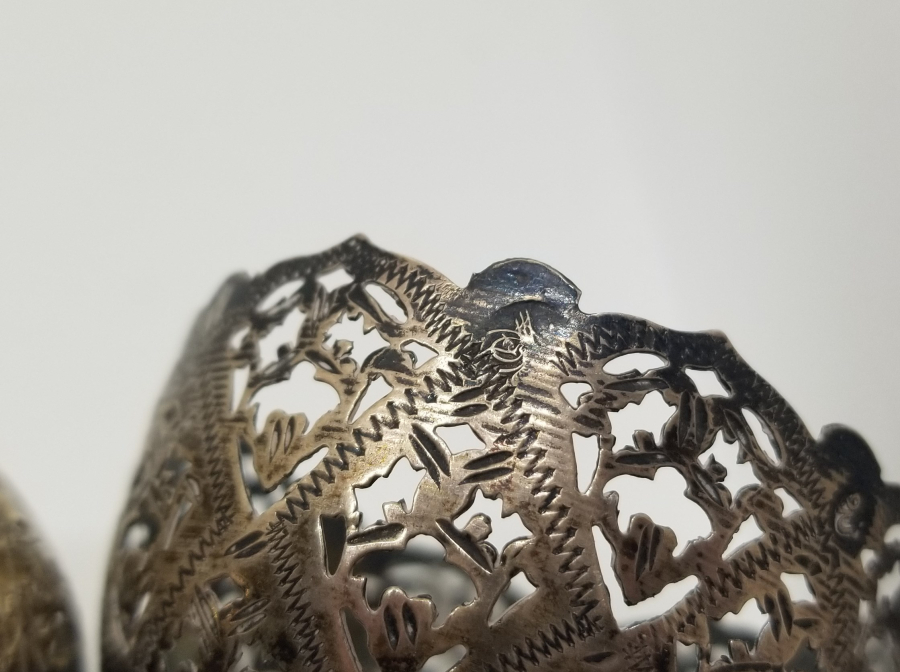 TESTERE VE KALEM İŞÇİLİKLİ OSMANLI DÖNEMİ ÇİFT GÜMÜŞ FİNCAN ZARFI