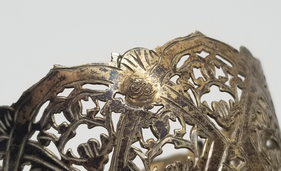 TESTERE VE KALEM İŞÇİLİKLİ OSMANLI DÖNEMİ ÇİFT GÜMÜŞ FİNCAN ZARFI