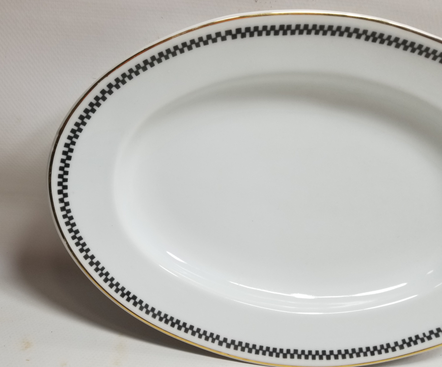 ARKASI OSMANLICA YAZILI VE ALTIN VARAKLI BÜYÜK BOY KAYIK TABAK - SALATA TABAĞI