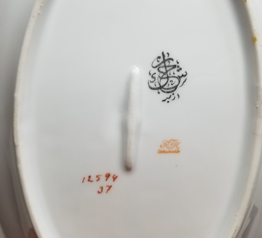 ARKASI OSMANLICA YAZILI VE ALTIN VARAKLI BÜYÜK BOY KAYIK TABAK - SALATA TABAĞI