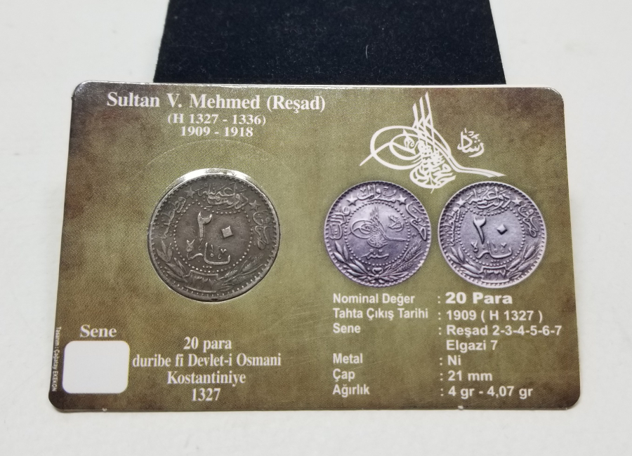 MEHMET REŞAT HAN DÖNEMİ KOLEKSİYONLUK NİKEL 20 PARA