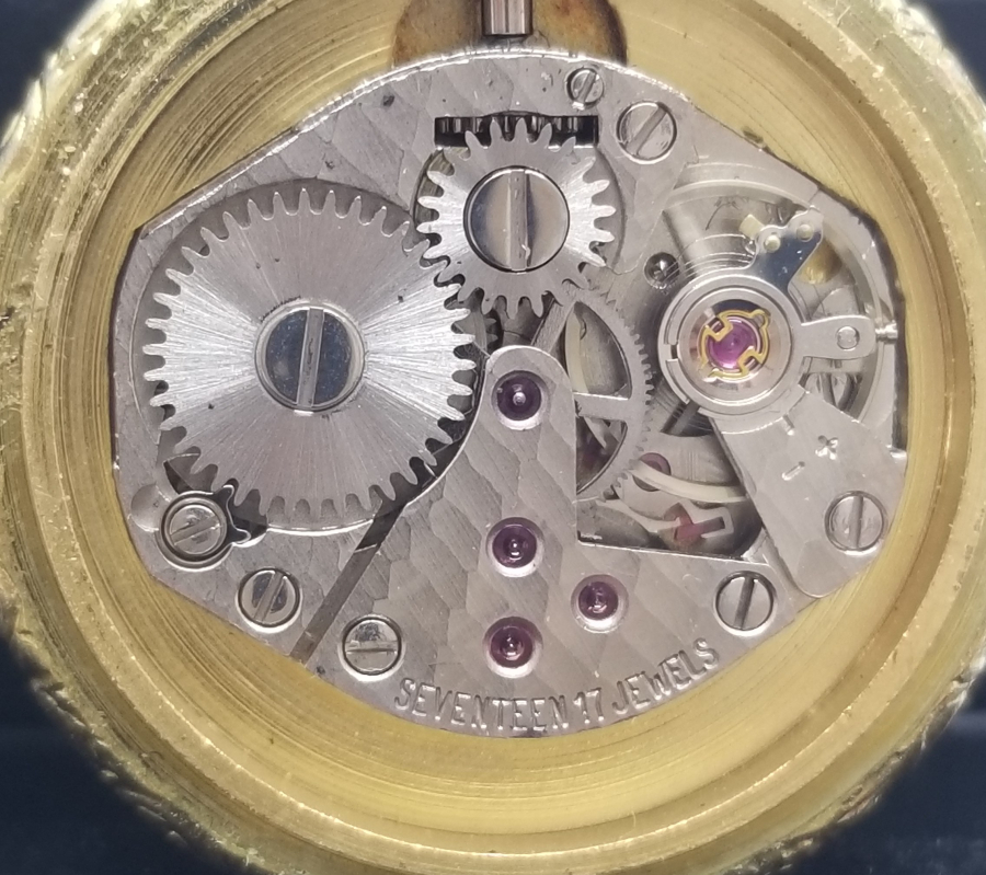 ALTIN KAPLAMA KURMALI ANTİKA CEP SAATİ