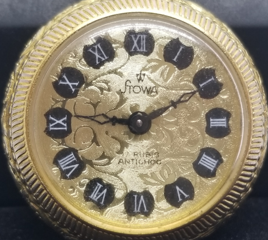 ALTIN KAPLAMA KURMALI ANTİKA CEP SAATİ