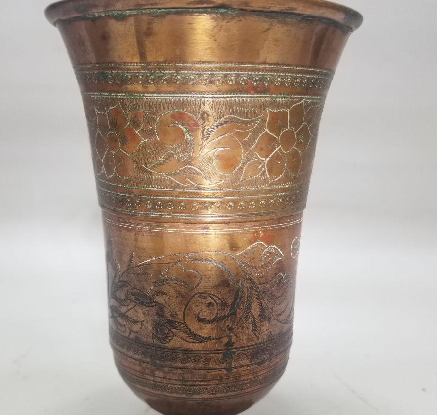 OSMANLI DÖNEMİ ÇOK NADİR KALEM İŞÇİLİKLİ KATLANIR SEYAHAT BARDAĞI