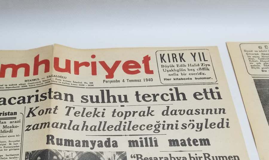 1940 TARİHLİ 2. DÜNYA SAVAŞI DÖNEMİ CUMHURİYET GAZETELERİ