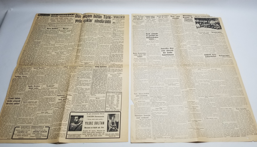1940 VE 1941 TARİHLİ 2. DÜNYA SAVAŞI DÖNEMİ 2 ADET CUMHURİYET GAZETESİ