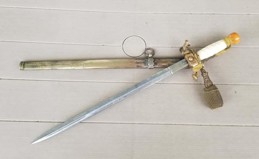 OSMANLI DÖNEMİ FİLDİŞİ SAPLI VE TOMBAK İŞÇİLİKLİ ÇOK NADİR DENİZCİ PAŞA MEÇİ