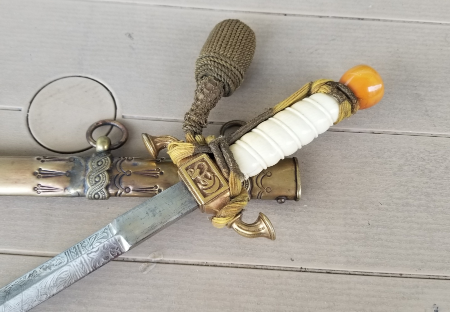 OSMANLI DÖNEMİ FİLDİŞİ SAPLI VE TOMBAK İŞÇİLİKLİ ÇOK NADİR DENİZCİ PAŞA MEÇİ