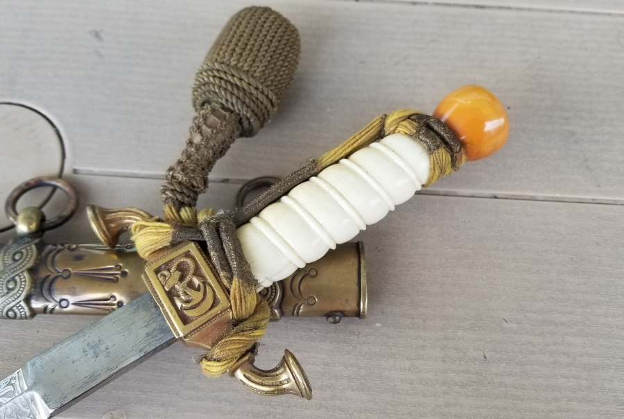 OSMANLI DÖNEMİ FİLDİŞİ SAPLI VE TOMBAK İŞÇİLİKLİ ÇOK NADİR DENİZCİ PAŞA MEÇİ