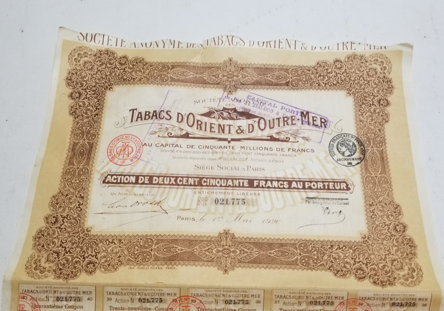 1920 YILI HİSSE SENEDİ