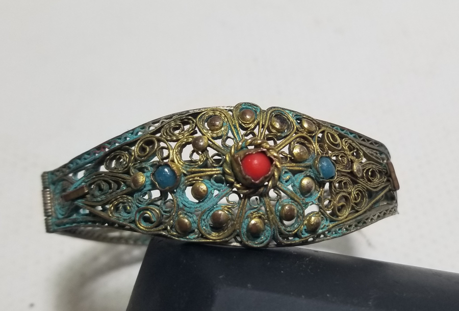 ALTIN VERMEYLİ VE TELKARİ İŞÇİLİKLİ OSMANLI DÖNEMİ BİLEZİK - BİLEKLİK