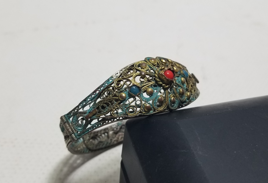 ALTIN VERMEYLİ VE TELKARİ İŞÇİLİKLİ OSMANLI DÖNEMİ BİLEZİK - BİLEKLİK