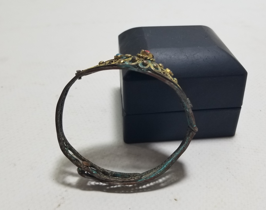 ALTIN VERMEYLİ VE TELKARİ İŞÇİLİKLİ OSMANLI DÖNEMİ BİLEZİK - BİLEKLİK