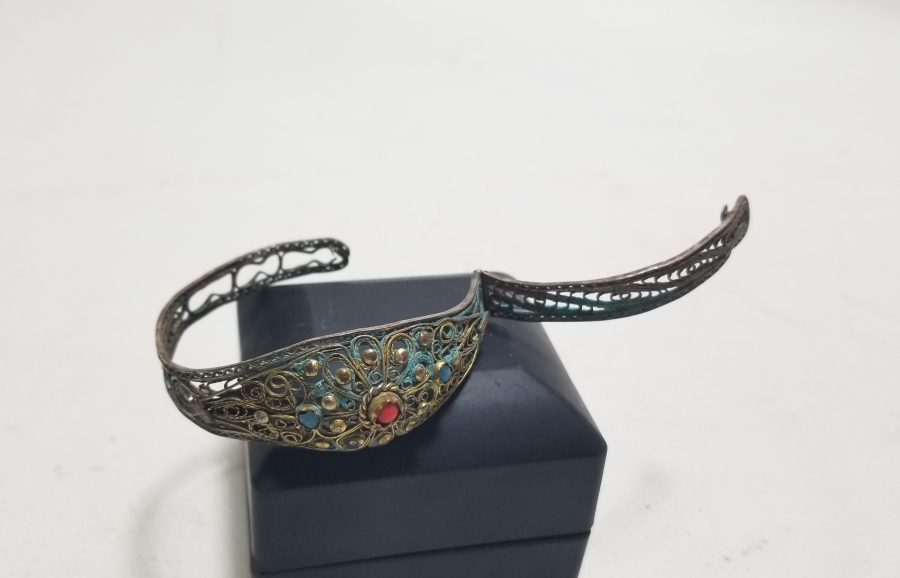 ALTIN VERMEYLİ VE TELKARİ İŞÇİLİKLİ OSMANLI DÖNEMİ BİLEZİK - BİLEKLİK