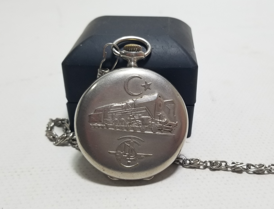 DEVLET DEMİR YOLLARI İÇİN YAPILMIŞ HISLON MARKA KURMALI ANTİKA CEP SAATİ