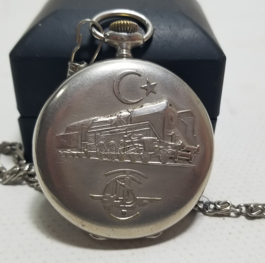 DEVLET DEMİR YOLLARI İÇİN YAPILMIŞ HISLON MARKA KURMALI ANTİKA CEP SAATİ