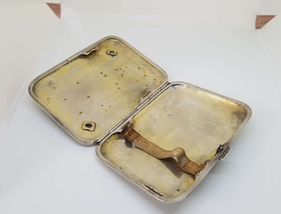 GÜMÜŞ ÜZERİ ALTIN ÇAKMA İŞÇİLİKLİ OSMANLI DENİZCİ PAŞA SİGARA TABAKASI