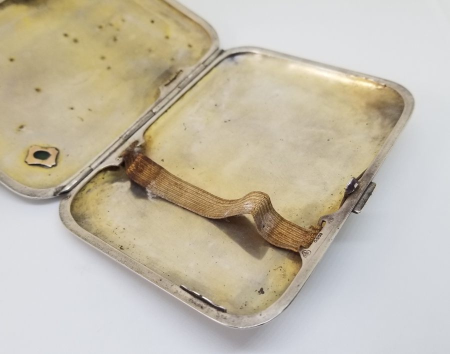 GÜMÜŞ ÜZERİ ALTIN ÇAKMA İŞÇİLİKLİ OSMANLI DENİZCİ PAŞA SİGARA TABAKASI