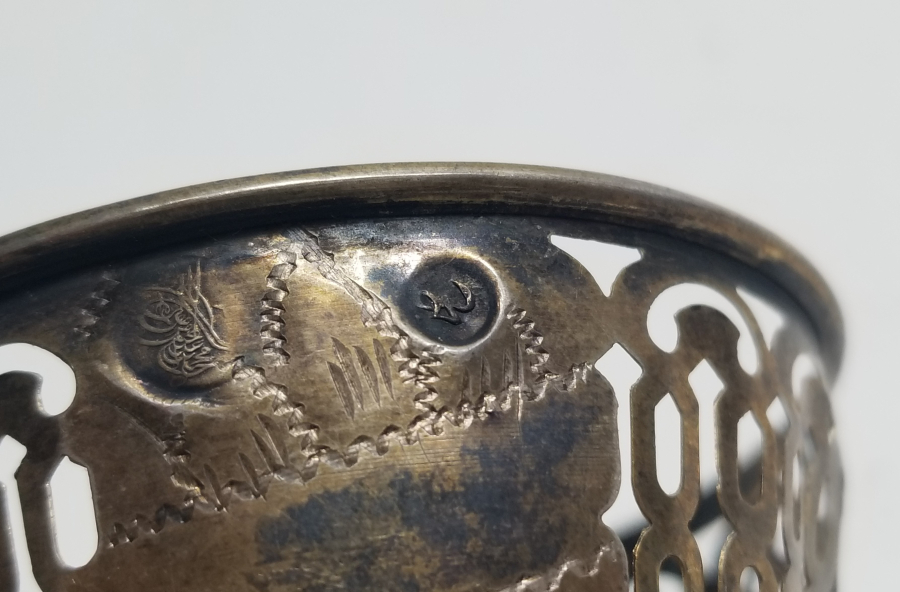 TESTERE VE KALEM İŞÇİLİKLİ OSMANLI DÖNEMİ GÜMÜŞ TUĞRALI FİNCAN ZARFI