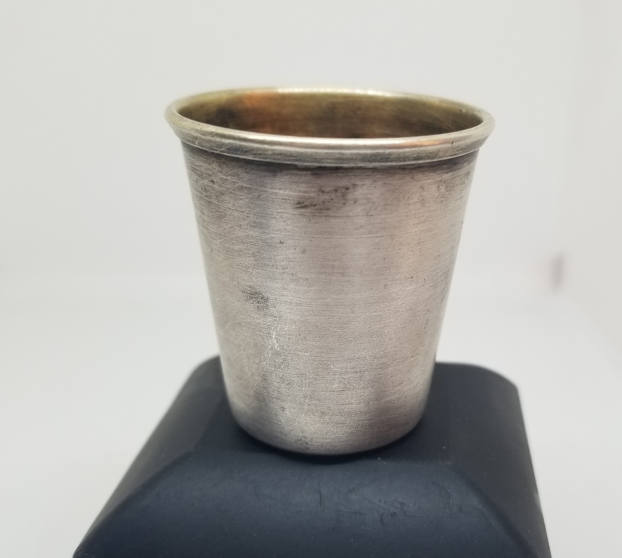 ÜZERİ ALTIN VERMEYLİ ANTİKA GÜMÜŞ LİKÖR BARDAĞI