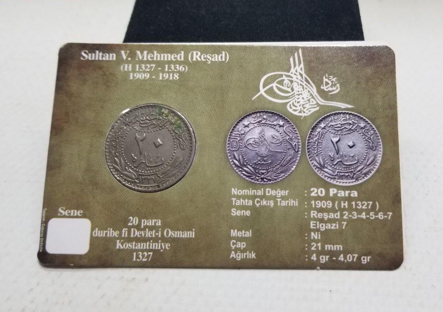 MEHMET REŞAT HAN DÖNEMİ KOLEKSİYONLUK NİKEL 20 PARA