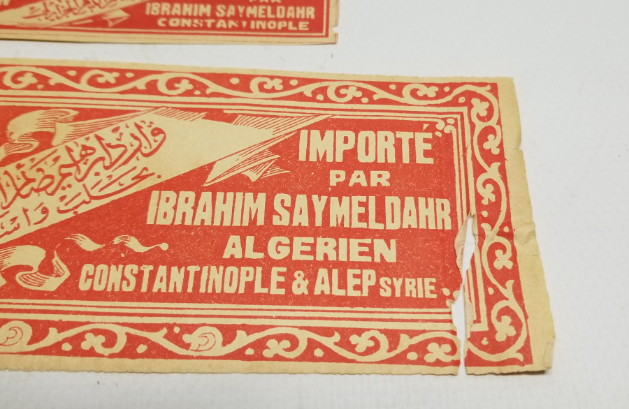 OSMANLI DÖNEMİ İKİ ADET NADİR ETİKET