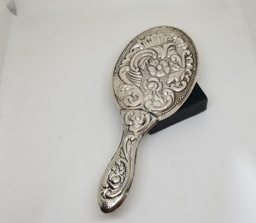 KABARTMA İŞÇİLİKLİ ANTİKA GÜMÜŞ EL AYNASI