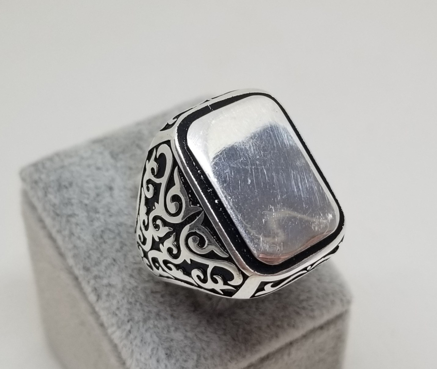 KABARTMA İŞÇİLİKLİ GÜMÜŞ YÜZÜK