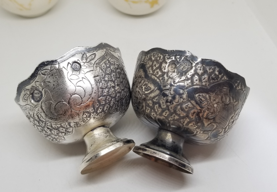 KALEM VE KABARTMA İŞÇİLİKLİ OSMANLI DÖNEMİ GÜMÜŞ ÇİFT FİNCAN ZARFI