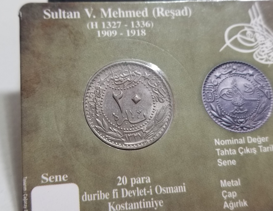 MEHMET REŞAT HAN DÖNEMİ KOLEKSİYONLUK NİKEL 20 PARA