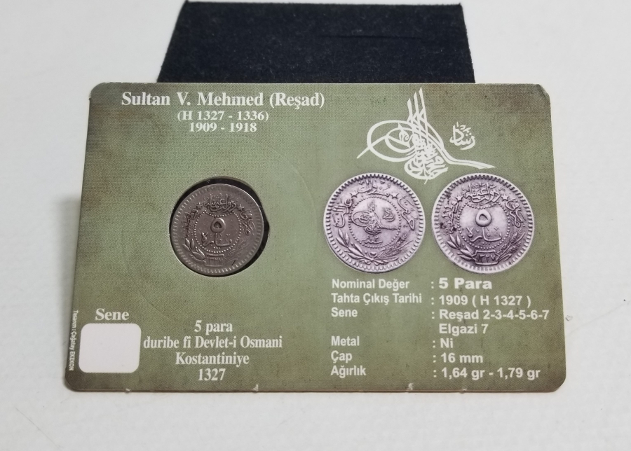 MEHMET REŞAT HAN DÖNEMİ KOLEKSİYONLUK NİKEL 5 PARA