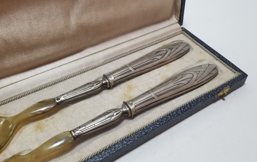 ORİJİNAL KUTUSUNDA BÜYÜK BOY ANTİKA SERVİS ÇATAL - KAŞIĞI