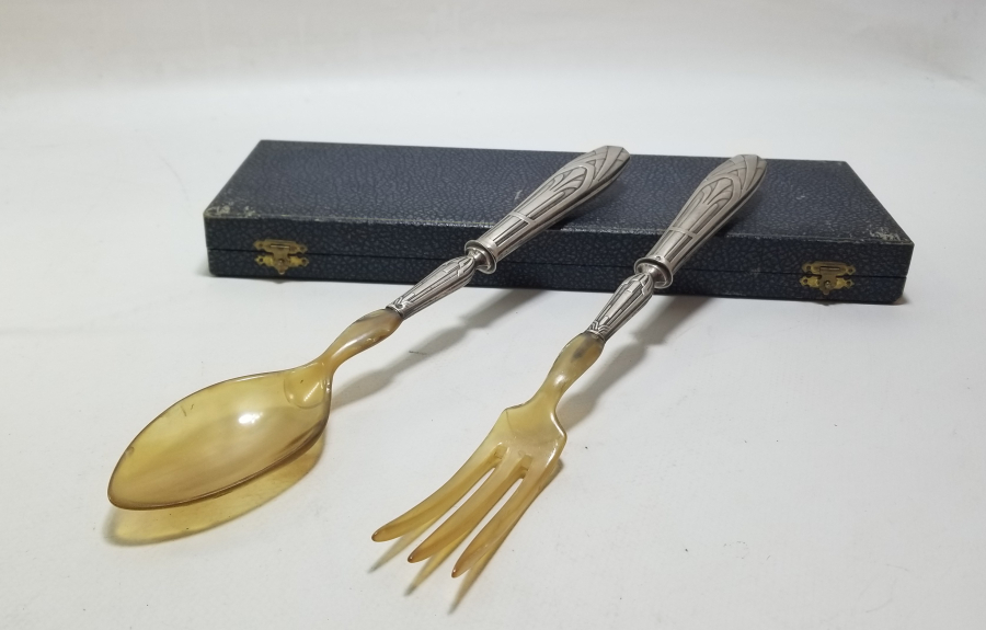 ORİJİNAL KUTUSUNDA BÜYÜK BOY ANTİKA SERVİS ÇATAL - KAŞIĞI