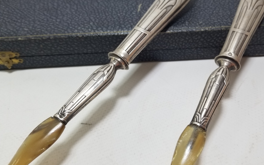 ORİJİNAL KUTUSUNDA BÜYÜK BOY ANTİKA SERVİS ÇATAL - KAŞIĞI