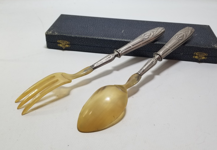 ORİJİNAL KUTUSUNDA BÜYÜK BOY ANTİKA SERVİS ÇATAL - KAŞIĞI