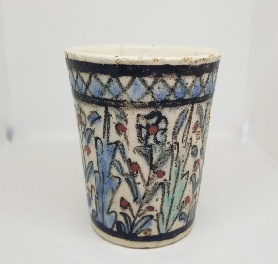 OSMANLI DÖNEMİ NADİR RENKTE KÜTAHYA ŞERBETLİK - ŞERBET BARDAĞI