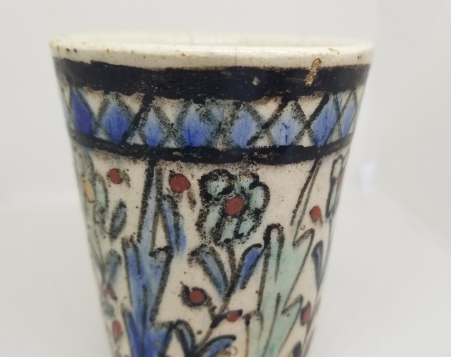 OSMANLI DÖNEMİ NADİR RENKTE KÜTAHYA ŞERBETLİK - ŞERBET BARDAĞI