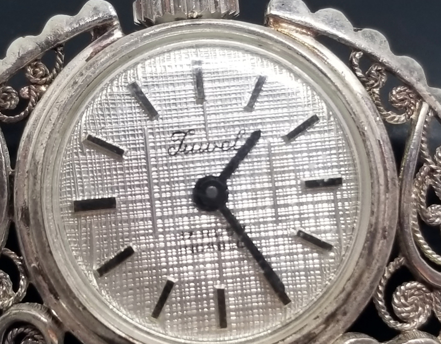 ÖZEL YAPIM ANTİKA GÜMÜŞ KURMALI KOLYE SAAT