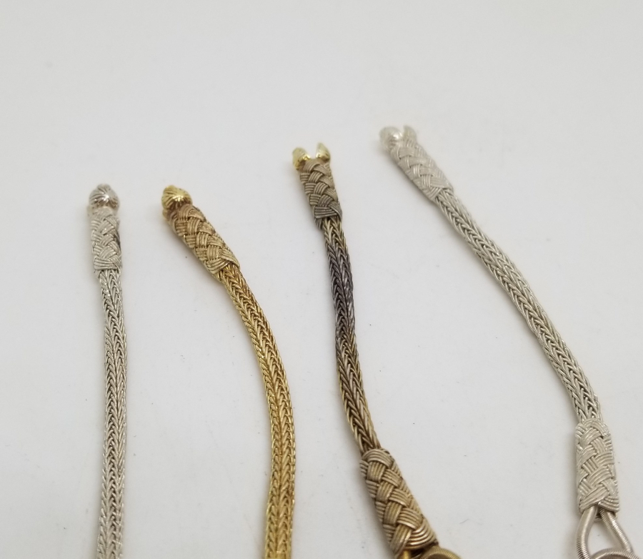 TAMAMI EL YAPIMI SAF GÜMÜŞTEN MAMUL 4 ADET KAZAZİYE TESPİH PÜSKÜLÜ