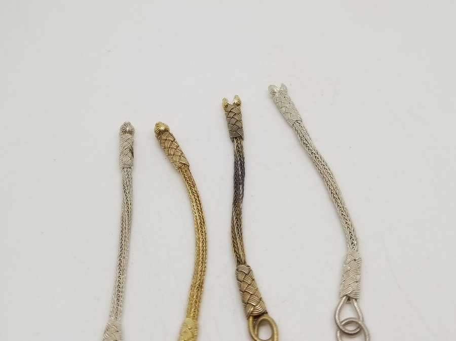 TAMAMI EL YAPIMI SAF GÜMÜŞTEN MAMUL 4 ADET KAZAZİYE TESPİH PÜSKÜLÜ