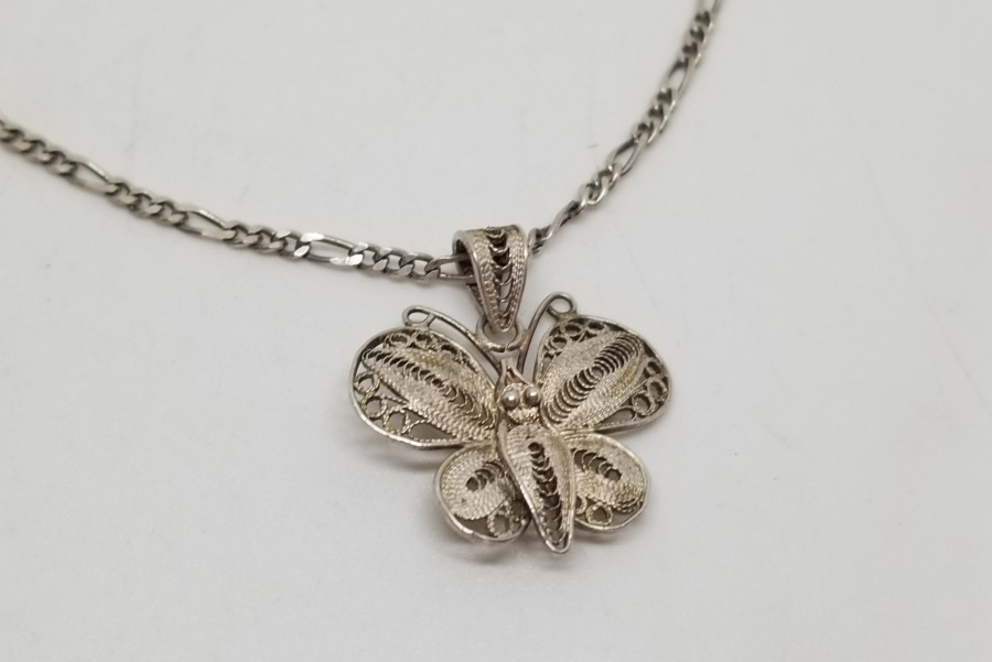 TELKARİ İŞÇİLİKLİ BEYPAZARI YAPIMI GÜMÜŞ KOLYE