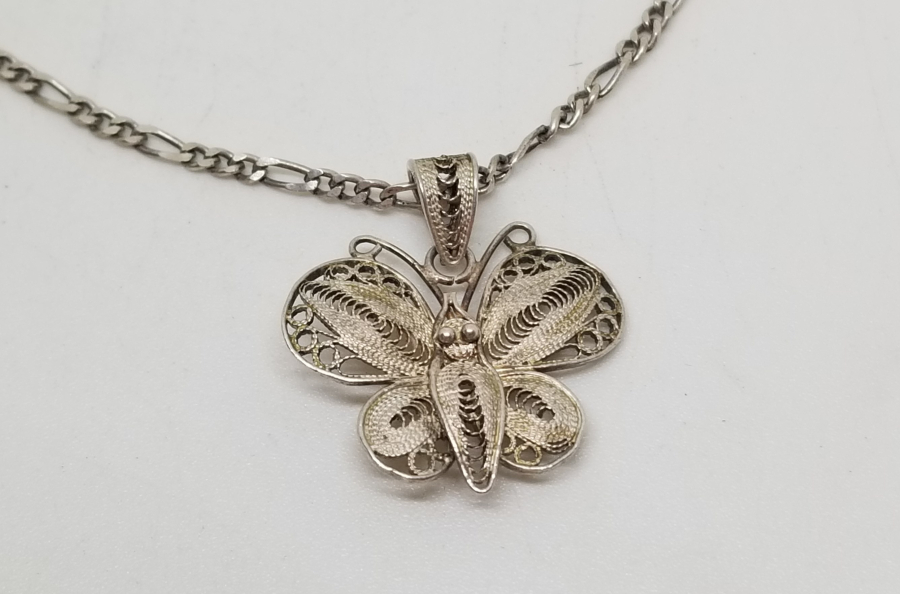 TELKARİ İŞÇİLİKLİ BEYPAZARI YAPIMI GÜMÜŞ KOLYE