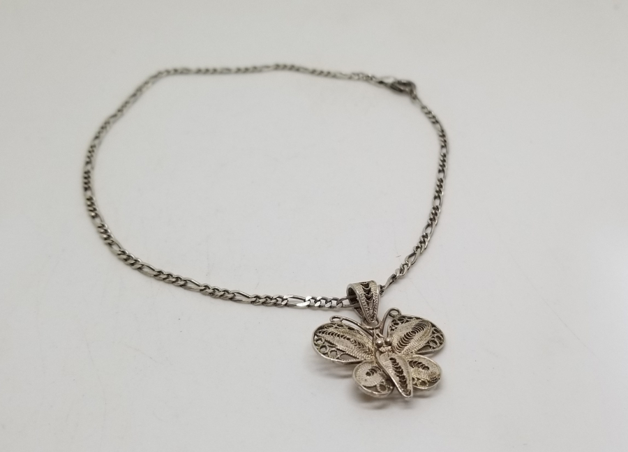 TELKARİ İŞÇİLİKLİ BEYPAZARI YAPIMI GÜMÜŞ KOLYE