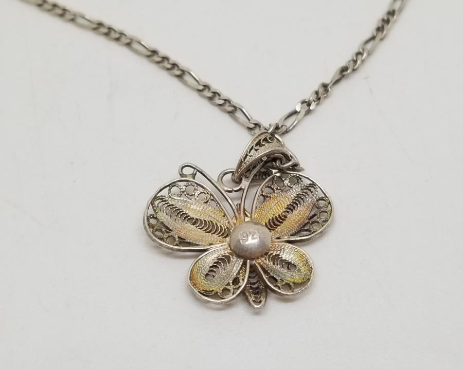 TELKARİ İŞÇİLİKLİ BEYPAZARI YAPIMI GÜMÜŞ KOLYE