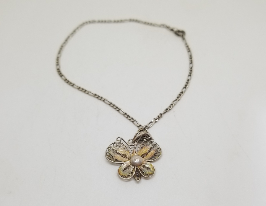 TELKARİ İŞÇİLİKLİ BEYPAZARI YAPIMI GÜMÜŞ KOLYE