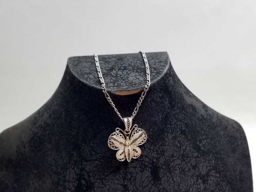 TELKARİ İŞÇİLİKLİ BEYPAZARI YAPIMI GÜMÜŞ KOLYE