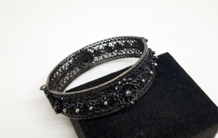 TELKARİ İŞÇİLİKLİ GÜMÜŞ EL YAPIMI BİLEZİK - BİLEKLİK